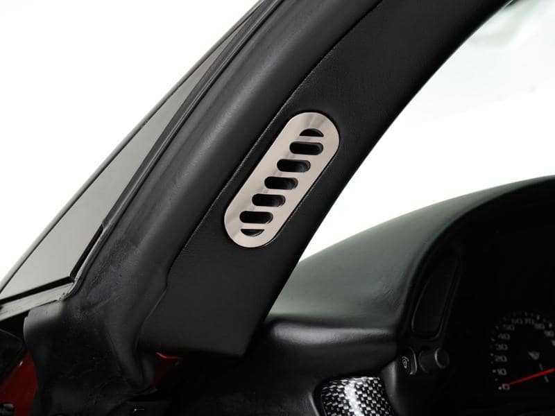 C5 Corvette A Pillar Vent Covers Brushed Stainless Steel 2Pc Set
