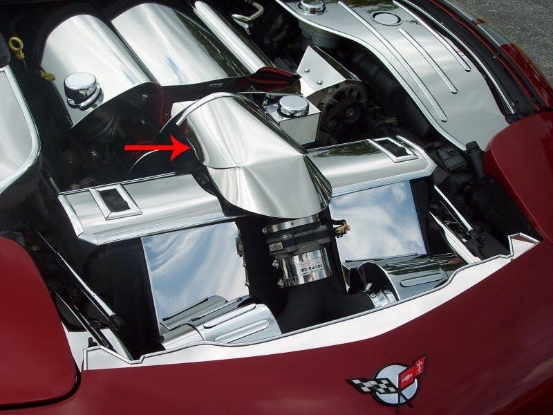 C5 Corvette Air Intake Bridge Cover Polished Stainless Steel