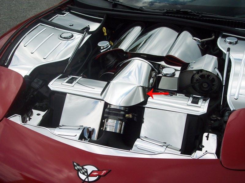C5 Corvette Air Intake Bridge Cover Polished Stainless Steel