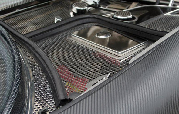 C5 Corvette Battery / Fuse Box Cover - Perforated Polished Stainless Steel
