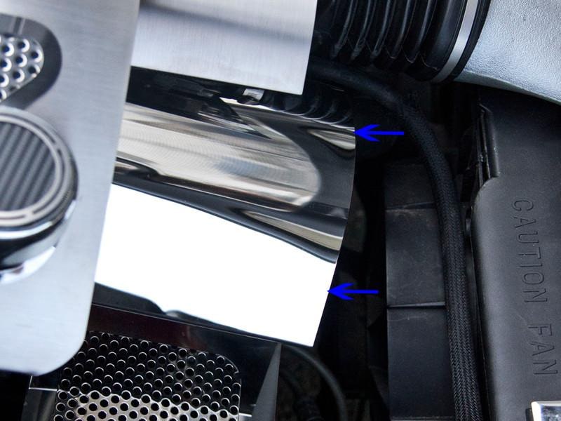 C5 Corvette Belt Tensioner Cover Perforated Polished Stainless Steel