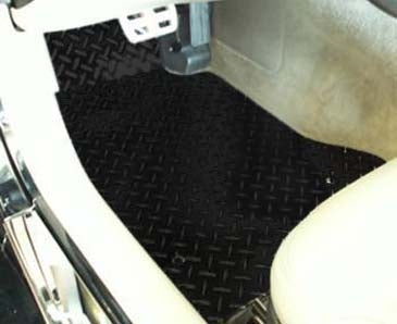 C5 Corvette Black Diamond Plate Aluminum Floor Mats 2Pc