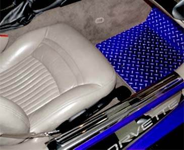 C5 Corvette Blue Diamond Plate Aluminum Floor Mats 2Pc
