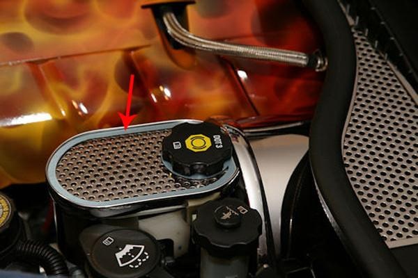 C5 Corvette Brake Master Cylinder Cover w/ Cap Cover - Polished Stainless Steel
