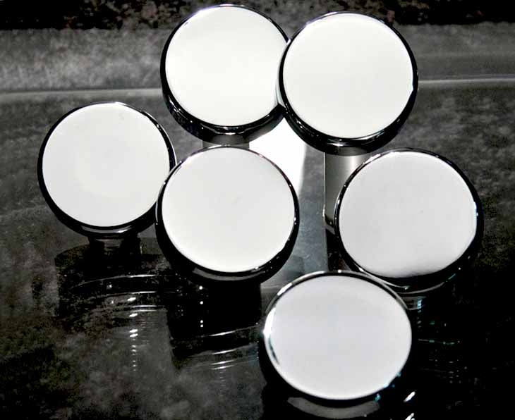 C5 Corvette and C6 Corvette Fluid Cap Cover Set - Manual 6Pc Triple Chrome Plated