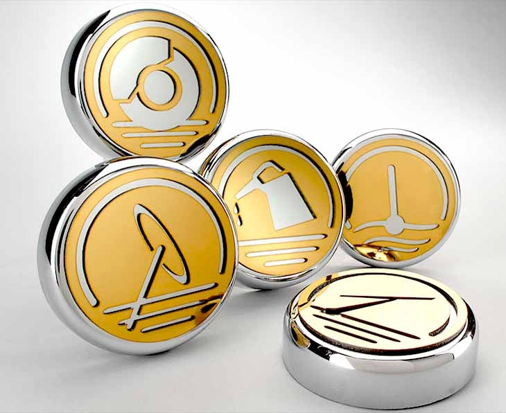 C5 Corvette & C6 Corvette Gold Executive Series Fluid Cap Cover Set - Automatic 5Pc