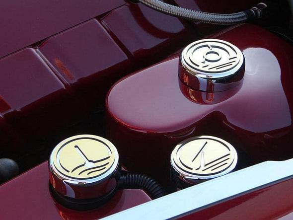 C5 Corvette & C6 Corvette Gold Executive Series Fluid Cap Cover Set - Automatic 5Pc
