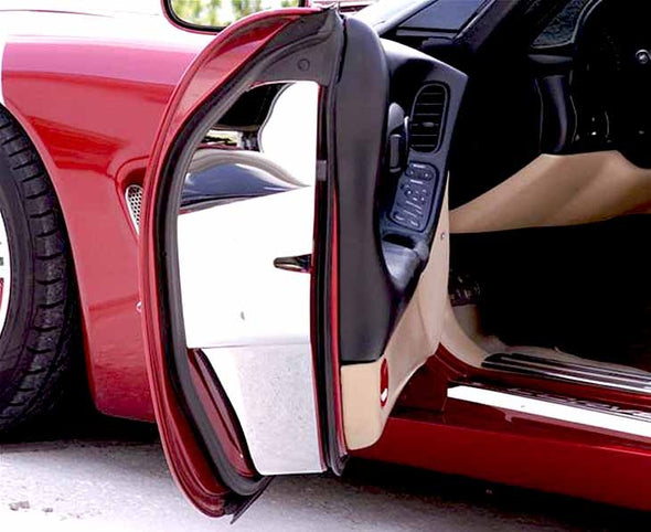 C5 Corvette Door Jam Covers Polished Stainless Steel 2Pc Set