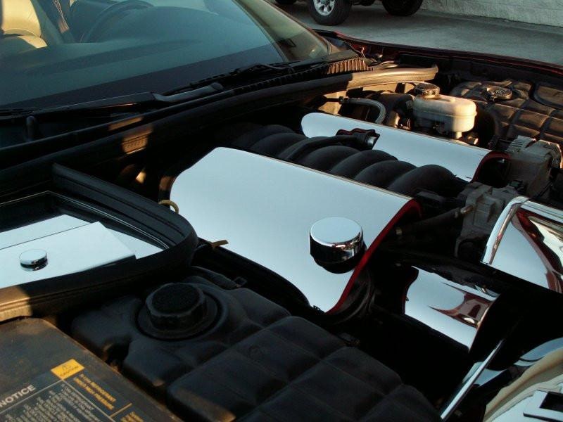 C5 Corvette Fuel Rail Covers Polished Stainless Steel w/ Oil Cap Cover (1999-2004)