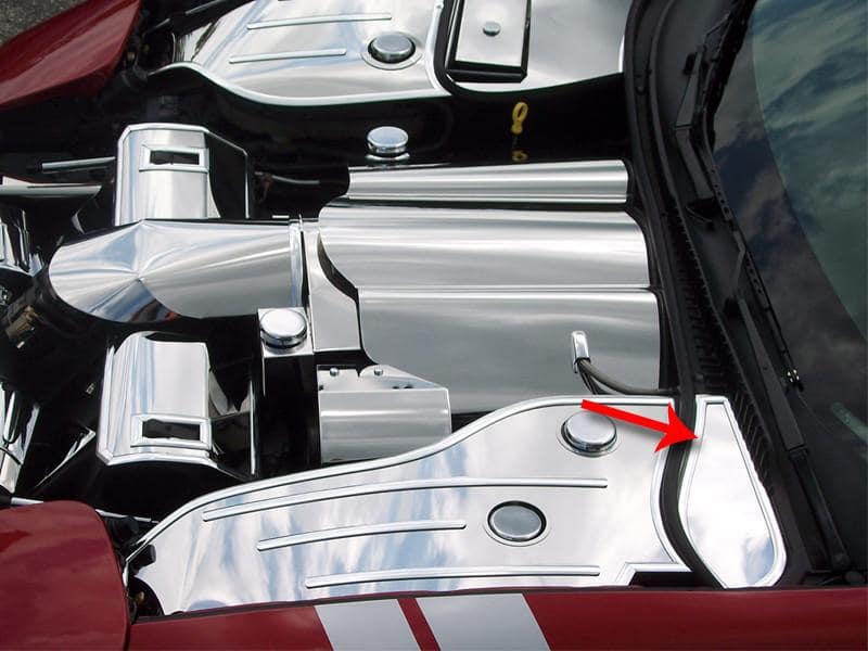 C5 Corvette Inner Fender Cover Extender (Driver's Side) - Polished Stainless Steel