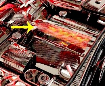 C5 Corvette Plenum Cover Polished Perforated Illuminated Low Profile