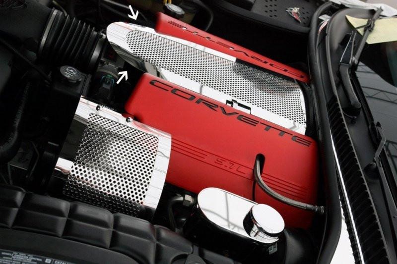 C5 Corvette Plenum Cover Perforated / Polished Stainless Steel Low Profile