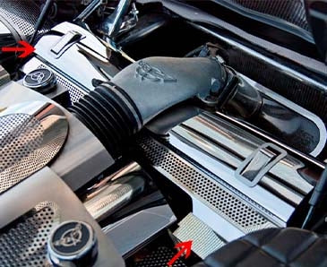 C5 Corvette Radiator Cover Perforated Polished Stainless Steel