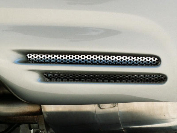 C5 Corvette Rear Bumper Grilles | Polished Stainless Steel | Perforated