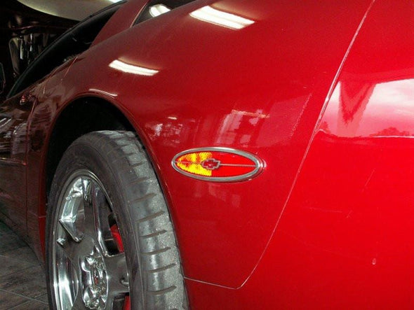 C5 Corvette Rear Side Marker Trim | 2pc | Chevy Bowtie