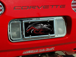 C5 Corvette Rear Tag-Back Plate - Polished Perforated Stainless Steel