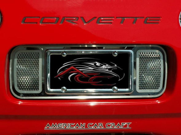 C5 Corvette Rear Tag-Back Plate - Polished Perforated Stainless Steel