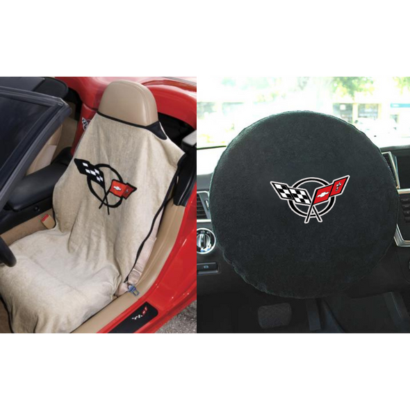 C5 Corvette Seat Towel / Seat Cover + Steering Wheel Cover Bundle
