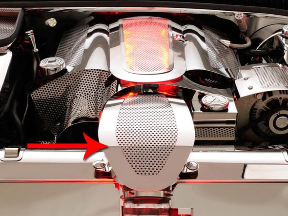 C5 Corvette Stock Air Tube Cover - Perforated Polished Stainless Steel