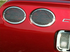 C5 Corvette Taillight Grilles | 4 pc Laser Mesh Polished Stainless Steel