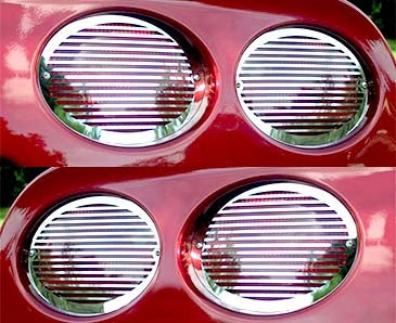 C5 Corvette Taillight Grilles | Billet Style Polished Stainless Steel
