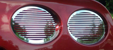 C5 Corvette Taillight Grilles | Billet Style Polished Stainless Steel