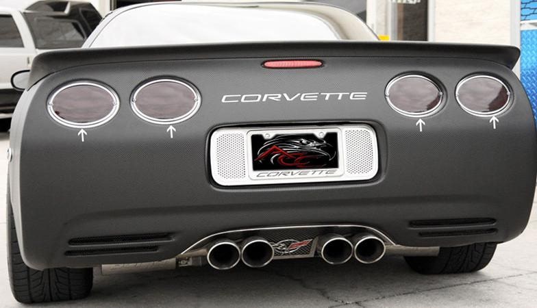 C5 Corvette Taillight Trim Rings | Polished Stainless Steel