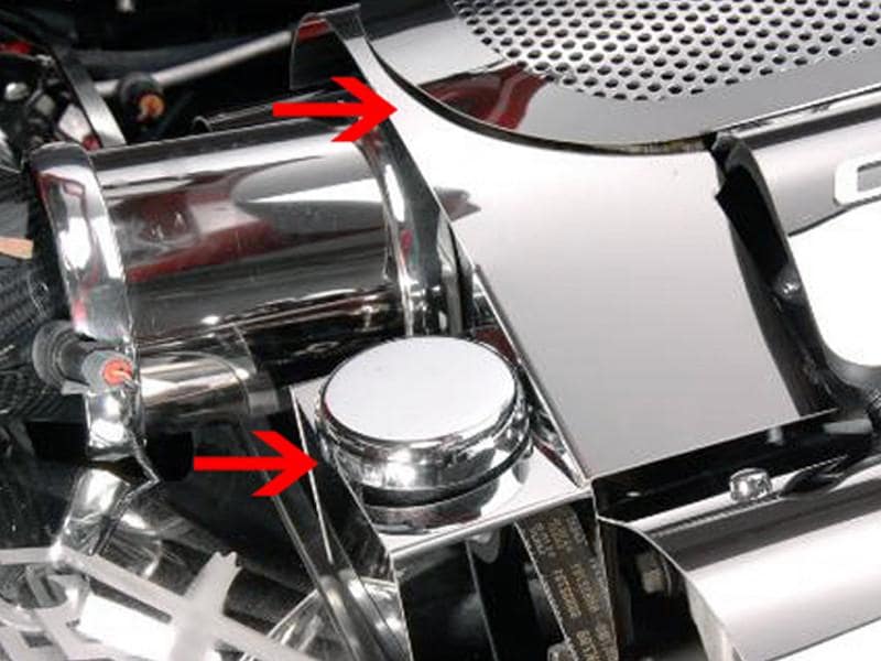 C5 Corvette Throttle Body and Power Steering Cover - Polished Stainless Steel