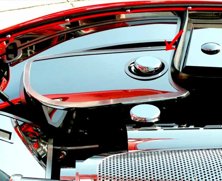 C5 Corvette Water Tank Cover w/ Chrome Cap Cover - Polished Stainless Steel