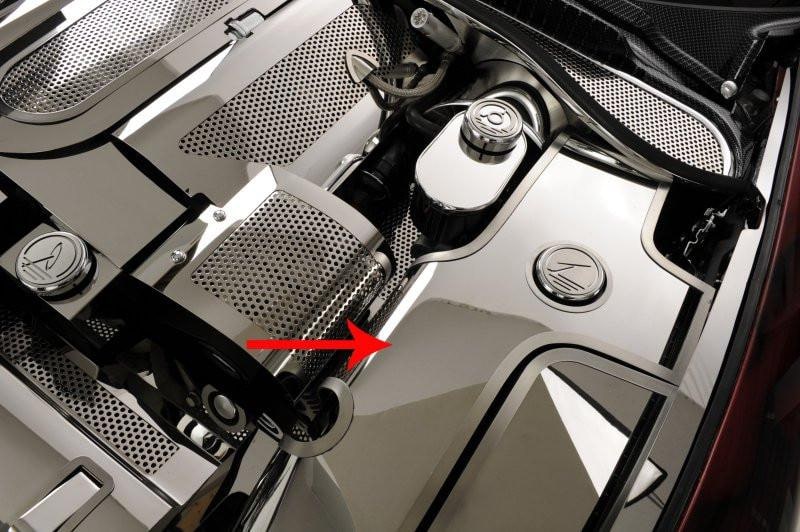 C5 Corvette Windshield Washer Fluid Tank Cover - Polished Stainless Steel (Automatic)