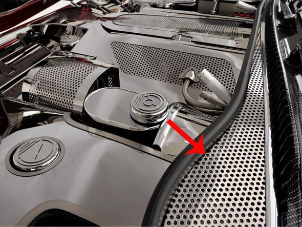 C5 Corvette Wiper Cowl Cover - Perforated Polished Stainless Steel