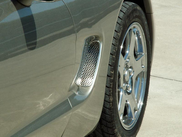 C5 Corvette Side Vent Grilles | 2pc | Perforated Stainless Steel