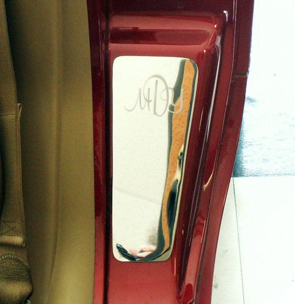 C5 Corvette Polished Vanity Plates w/ Personalized Monogram Etching