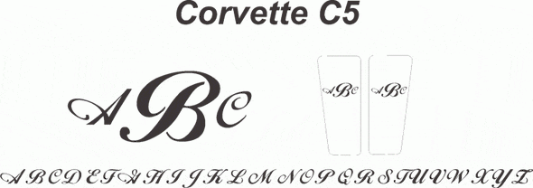 C5 Corvette Polished Vanity Plates w/ Personalized Monogram Etching