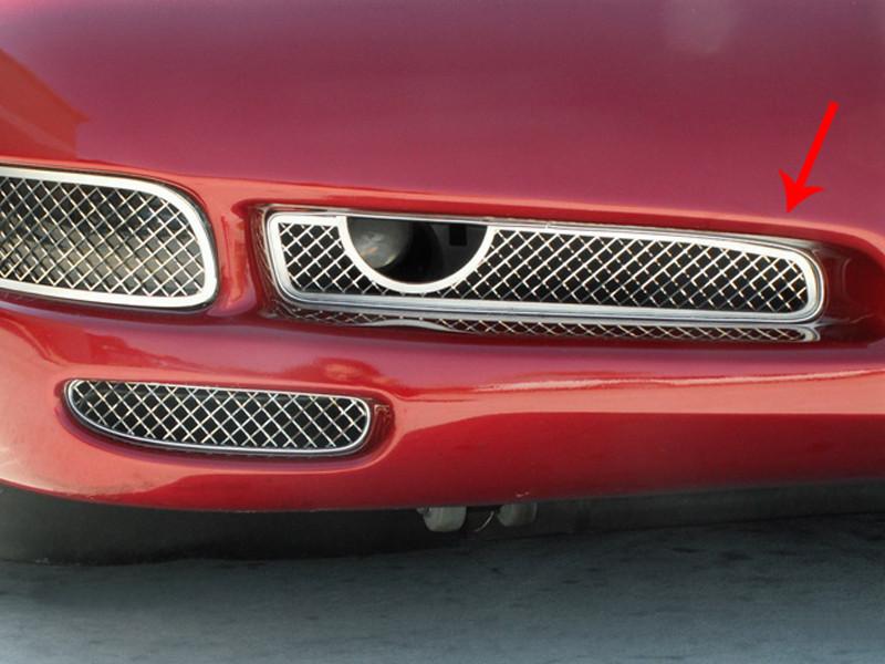 C5 Corvette Fog Light Grilles | 2Pc | Laser Mesh | Polished Stainless Steel