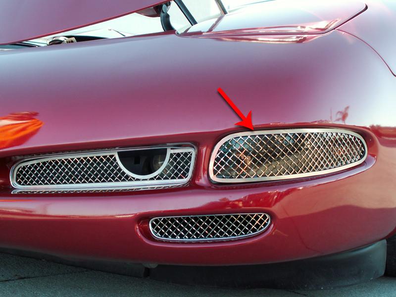 C5 Corvette Front Side Marker Light Grilles | 2Pc | Laser Mesh | Polished Stainless Steel