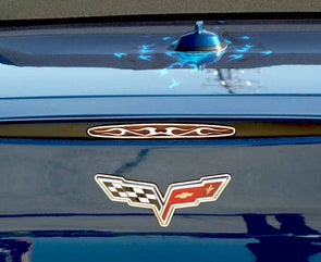 C6 Corvette 5th Brake Light Cover Flame Style | Polished