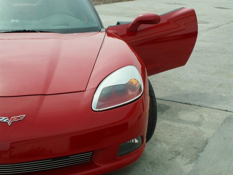C6 Corvette Aggressive Headlight Eyebrow Kit | 2 pc | Chrome ABS