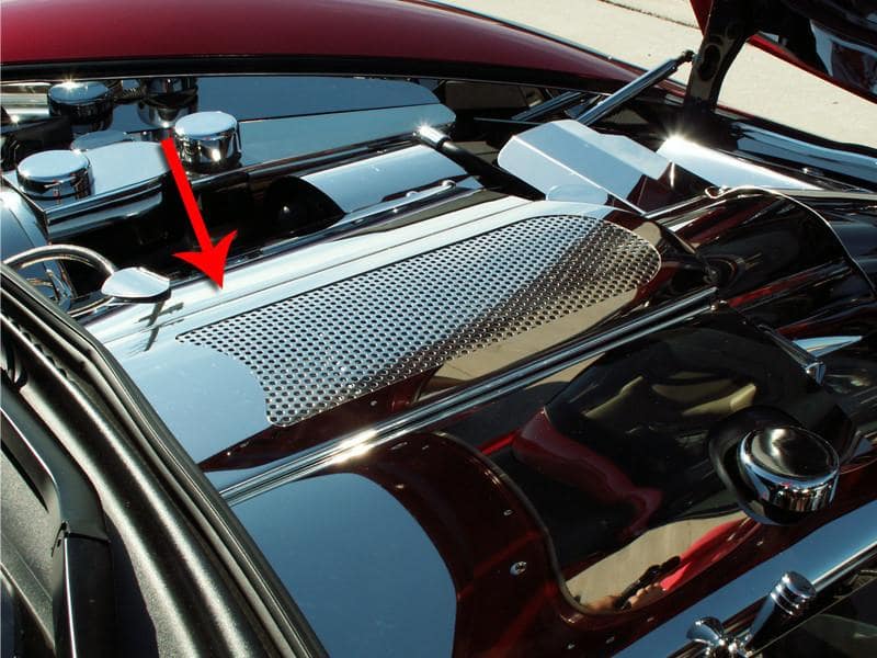 C6 Corvette Base / Z06 / Grand Sport Plenum Cover - Perforated Polished Stainless Steel