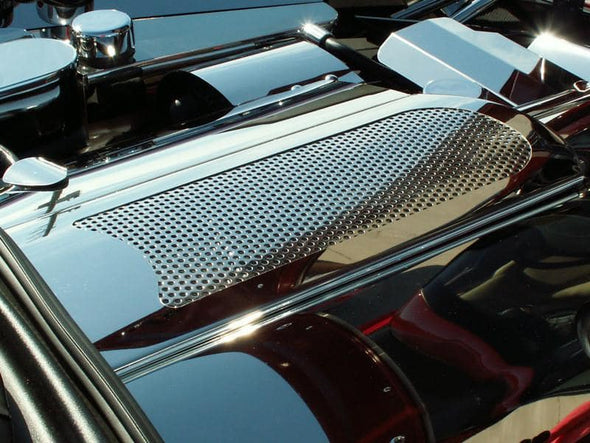 C6 Corvette Base / Z06 / Grand Sport Plenum Cover - Perforated Polished Stainless Steel