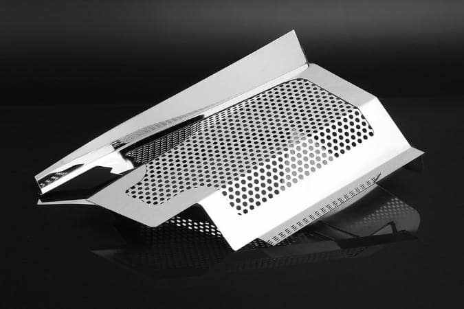 C6 Corvette Battery Cover - 2008-2013 Polished Perforated Stainless Steel