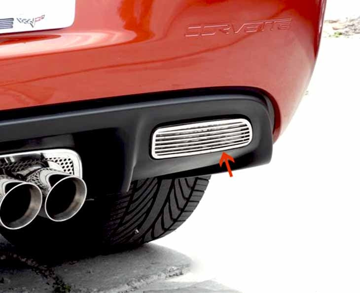 C6 Corvette Billet Style Reverse Light Covers - Polished Stainless Steel