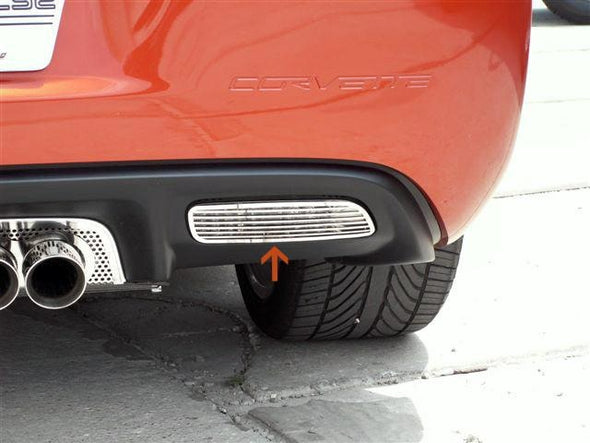 C6 Corvette Billet Style Reverse Light Covers - Polished Stainless Steel
