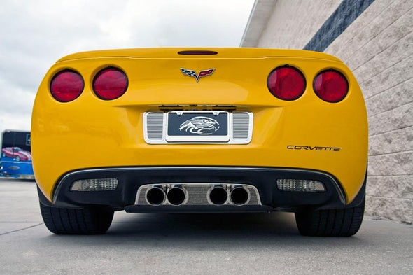 C6 Corvette Billet Style Tag Back Plate / License Plate Frame - Polished Stainless Steel