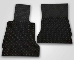 C6 Corvette Black Diamond Plate Floor Mats - Polished Aluminum