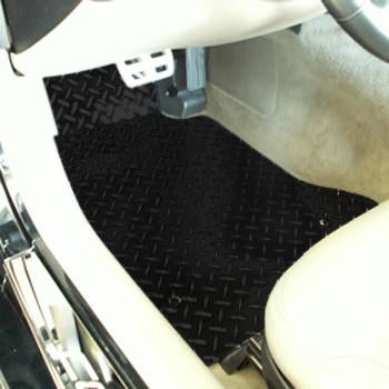C6 Corvette Black Diamond Plate Floor Mats - Polished Aluminum