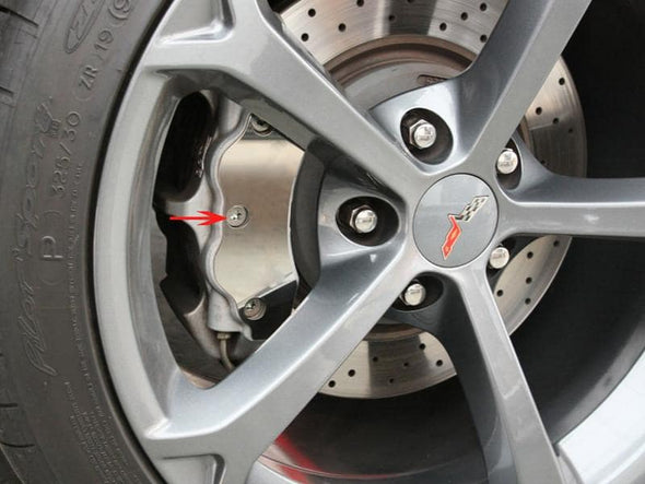 C6 Corvette Brake Caliper Face Plate (Z06 and Grand Sport) - Polished Stainless Steel