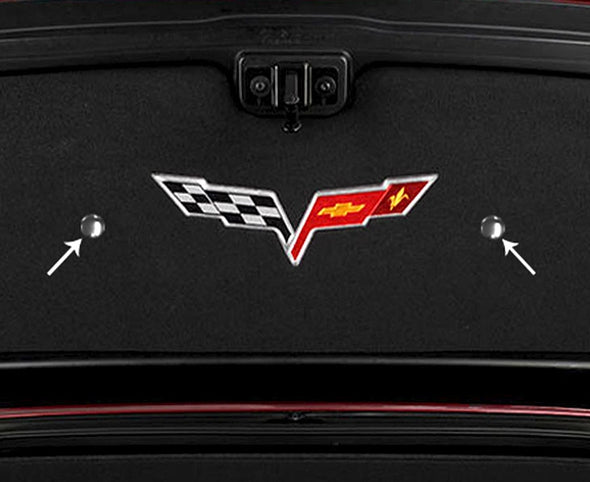 C6 Corvette | Chrome Trunk Lid Liner Fastener Cover Kit | 2 pc | Convertible