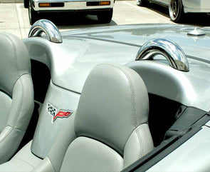 C6 Corvette Convertible Faux Roll Bars - Polished Stainless Steel