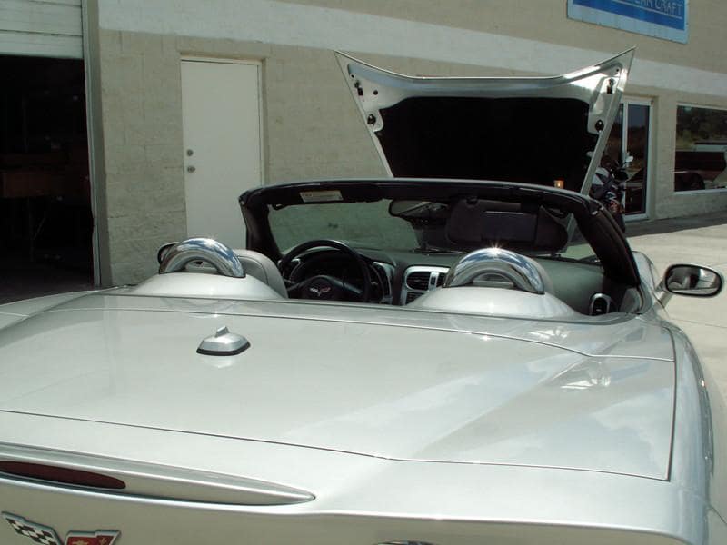 C6 Corvette Convertible Faux Roll Bars - Polished Stainless Steel